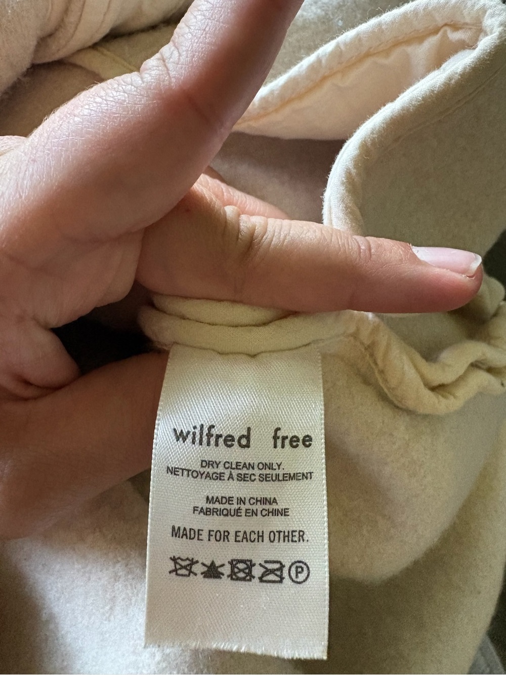 Aritzia Wilfred Free The Ganna Shirt Jacket Merino Wool Heather Bone Cream - Picture 9 of 9